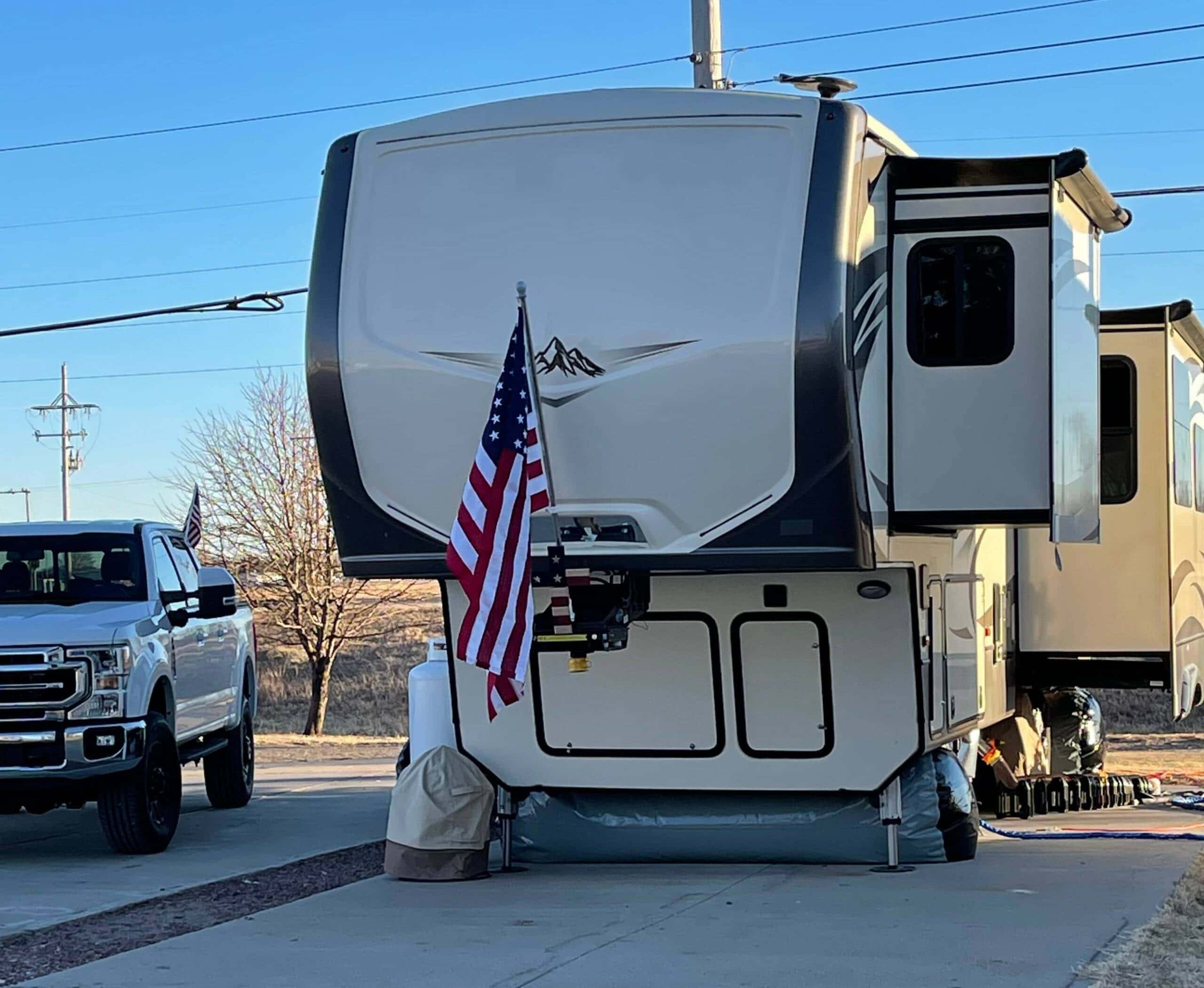 front tube of rv skirting system on forest river montana